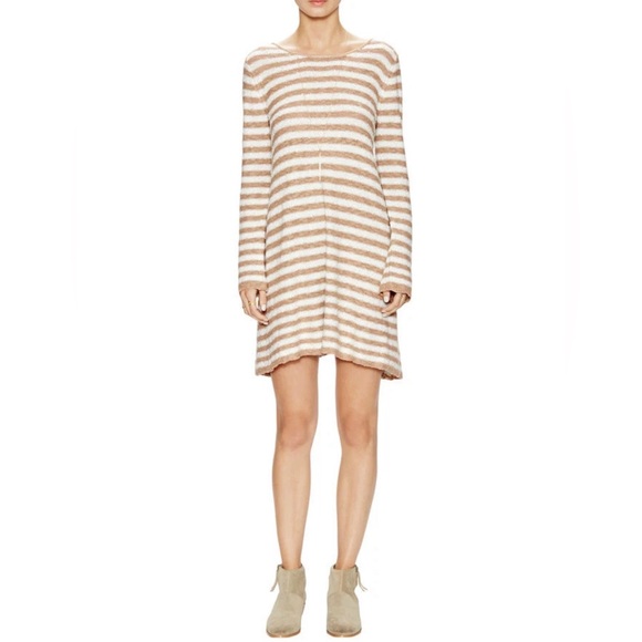 FREE PEOPLE Sweater Dress Women's Counting Stripe Swing Tunic Camel Mint Sz S - Picture 14 of 14